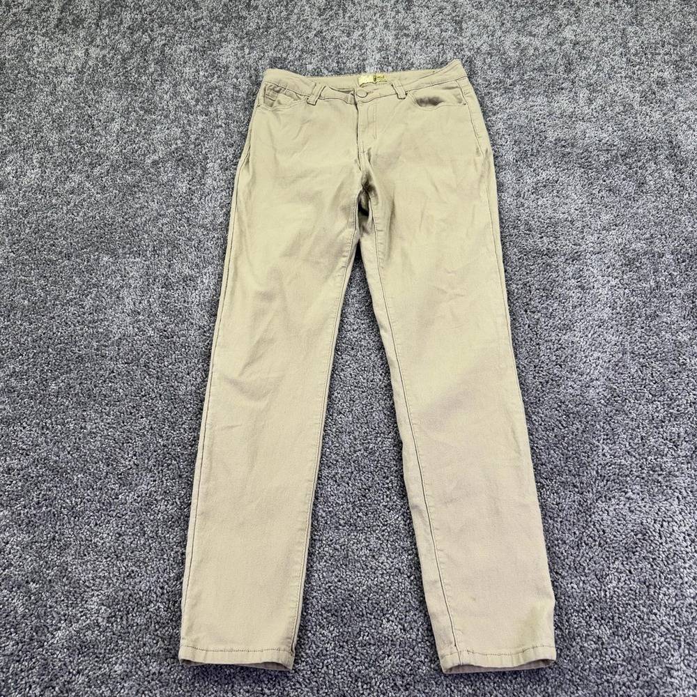 Hybrid & Company Pants Womens 1X Plus Beige Jegging Skinny Stretch Twill Casual